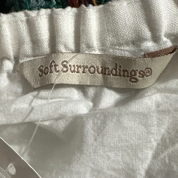 Soft Surroundings Linen Skirt Raw Hem Lined Bohemian Church Minimalist White New - Picture 10 of 12